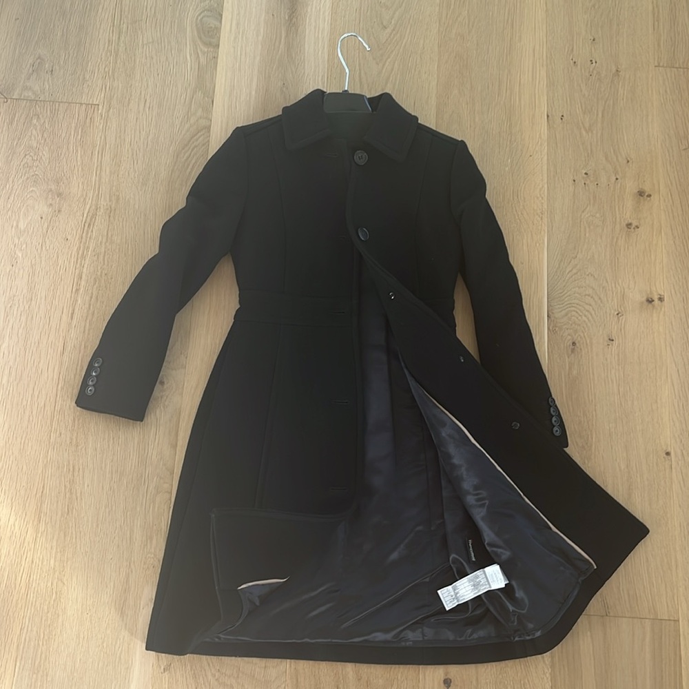 JCrew Italian Over the Knee Wool Coat black . Size 000P